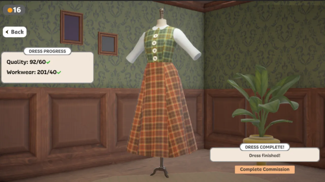プロトタイプ v0.5.5: Quality 92/60。ボタンは Complete Commission のみ
